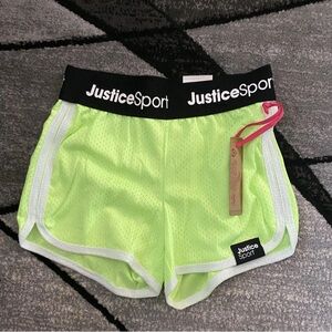 Justice Sport Lime Green Athletic Shorts
